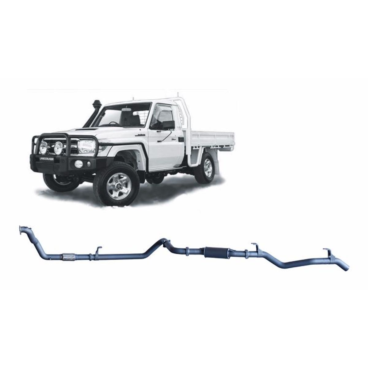 Redback Extreme Duty Exhaust to suit Toyota Landcruiser 79 Series 4.2L 1HZ (10/1999 - 01/2007)