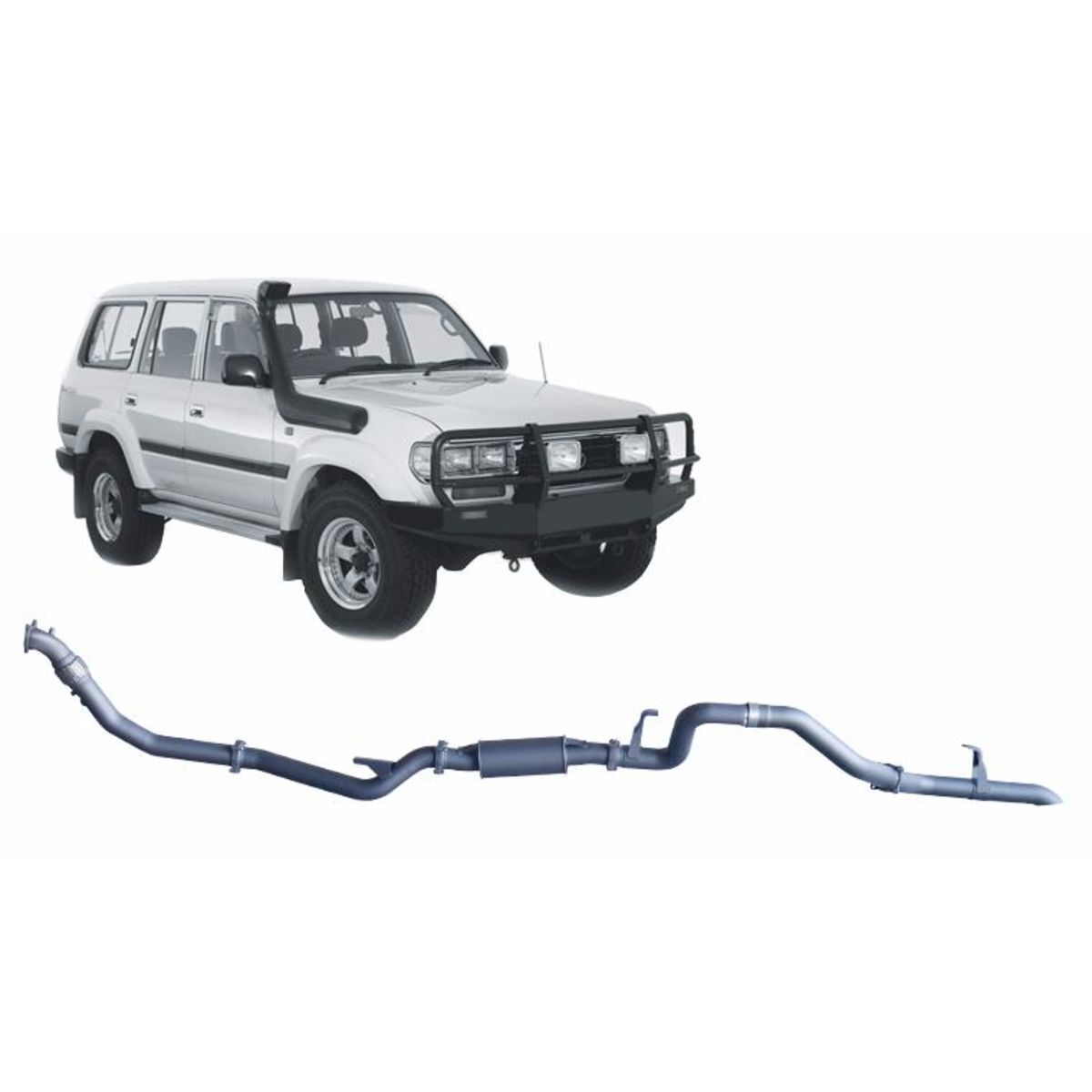 Redback 4x4 Extreme Duty Exhaust to suit Toyota Landcruiser 80 Series 4.2L 1HD-T/FT (01/1990 - 02/1998)