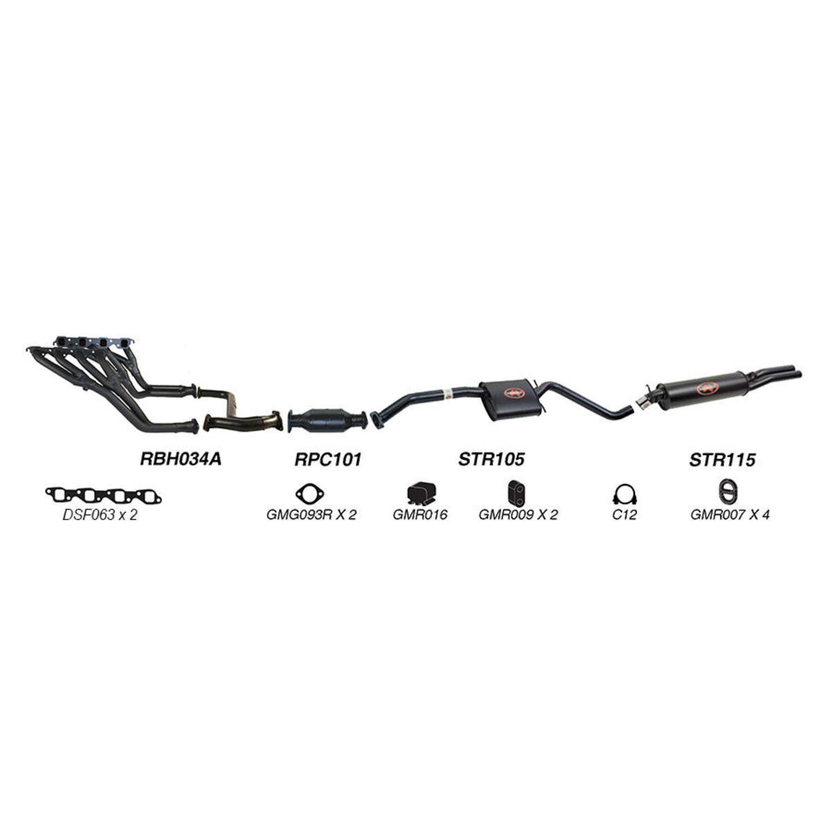 Redback Exhaust System for Holden Commodore (01/1991 - 1995), Calais (01/1991 - 1995)