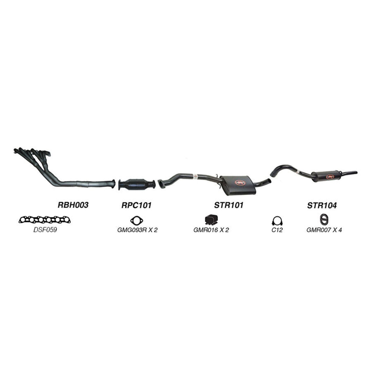 Redback Exhaust System for Holden Calais (01/1986 - 1988), Commodore (01/1986 - 1988)