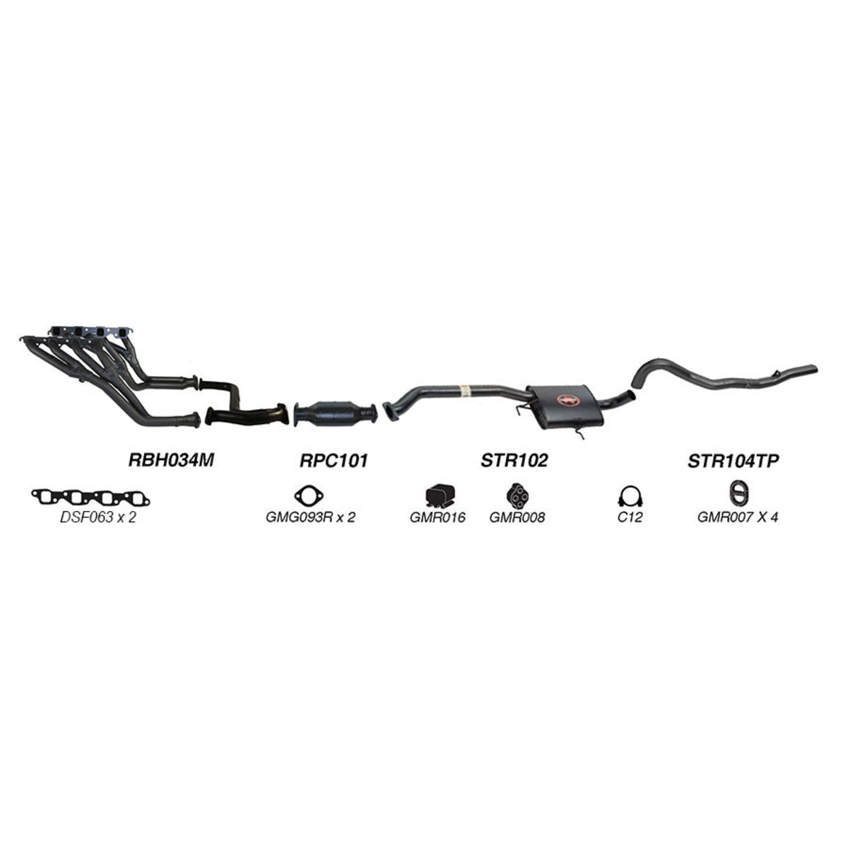 Redback Exhaust System for Holden Commodore (01/1988 - 1995), Calais (01/1989 - 01/1995)