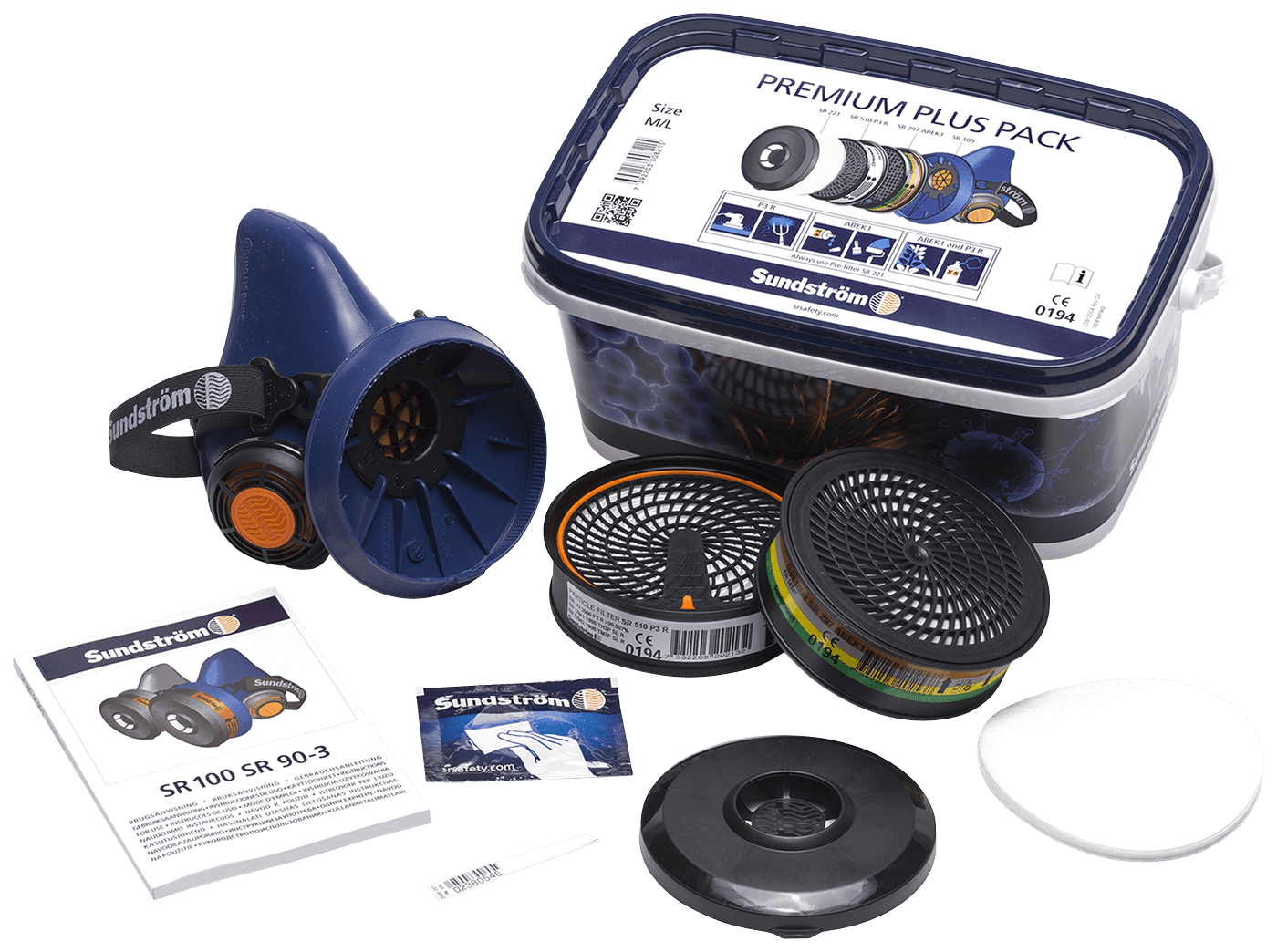 Halvmaske Sundstrøm M/L sett m/filter