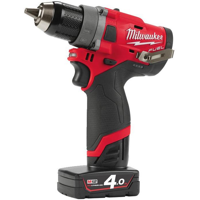 Milwaukee M12 FDD-402XA Porakone-ruuvinväännin sis. tarvikkeet, 4,0 Ah:n akun, laturin
