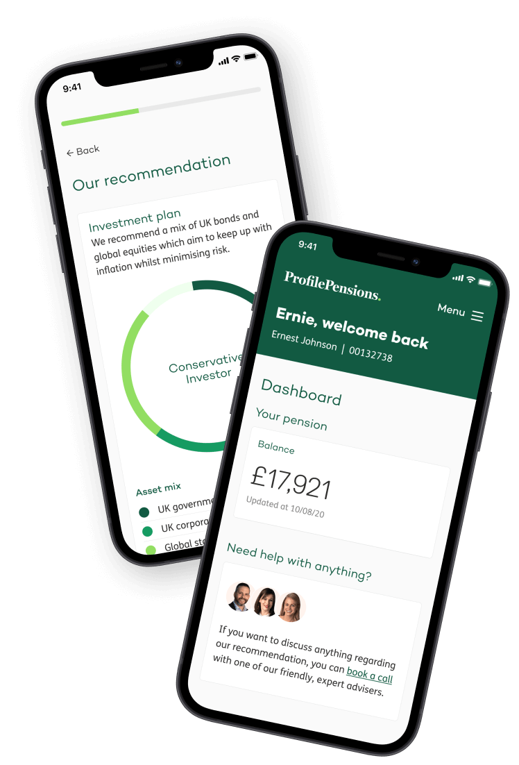 Phones showing online account