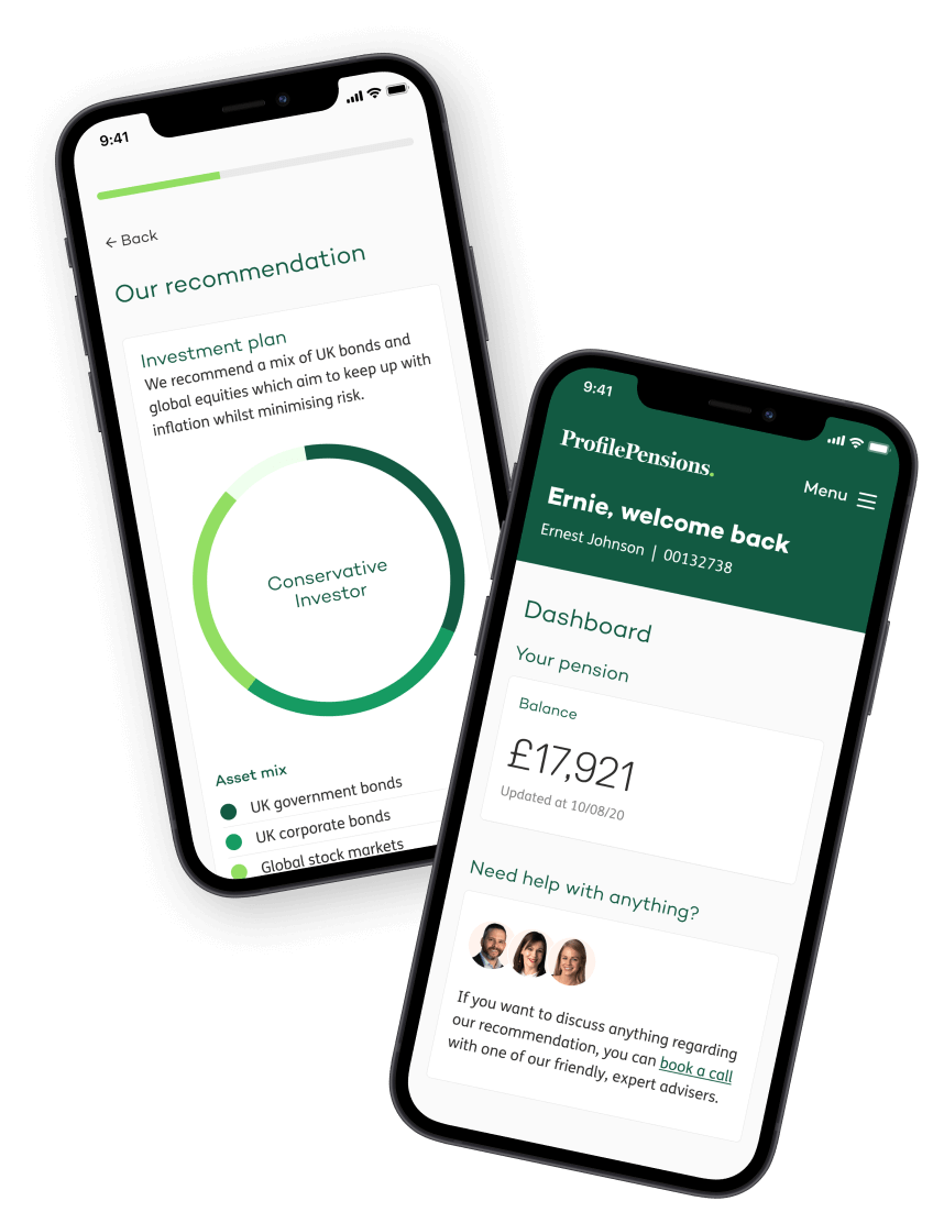 Phones showing online account