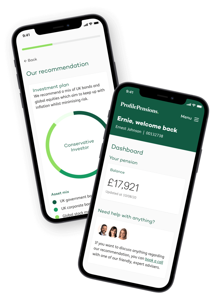 Phones showing online account