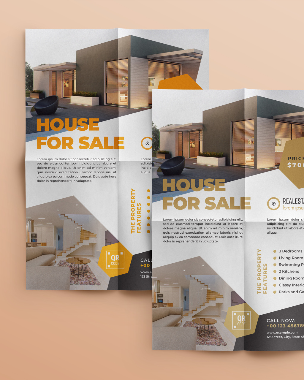 Example House for Sale Brochure that has been folded