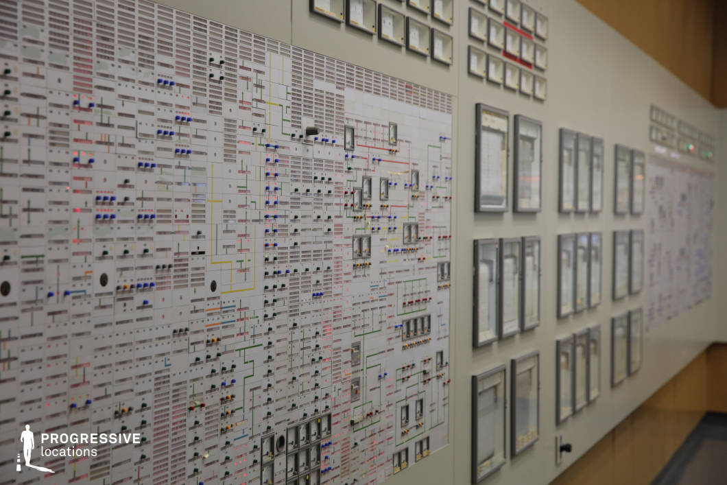 Locations in Austria: Switch Panel Buttons in Control Room, Nuclear Power Plant