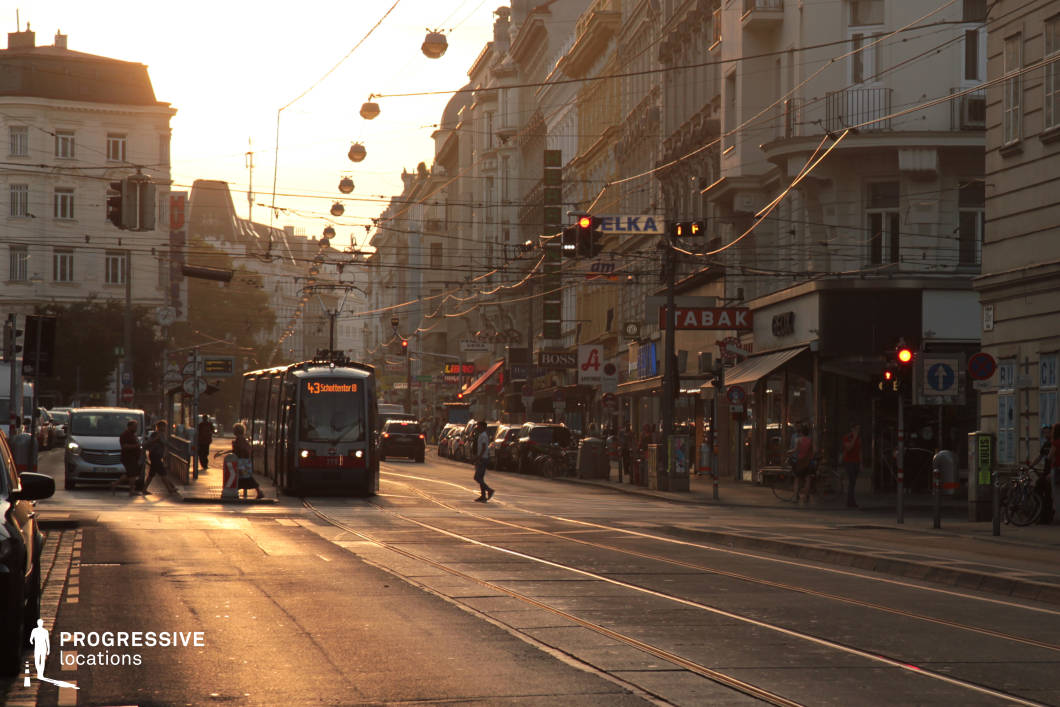 Locations in Austria: Wide Street %26 Tram %26 Shops