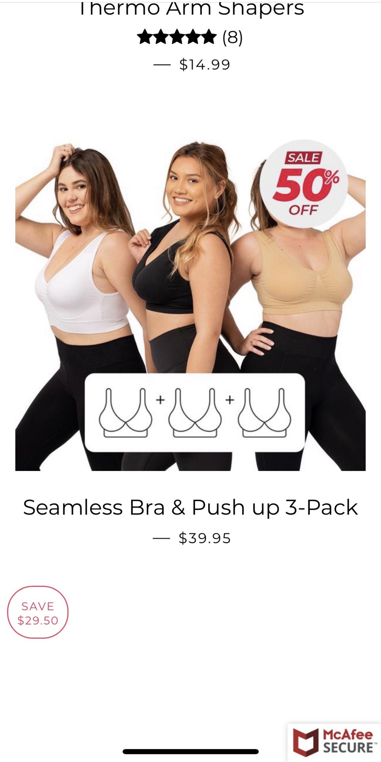 Seamless Bra & Push Up 3-Pack