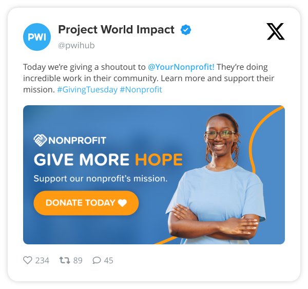 Example PWI Shoutout social post