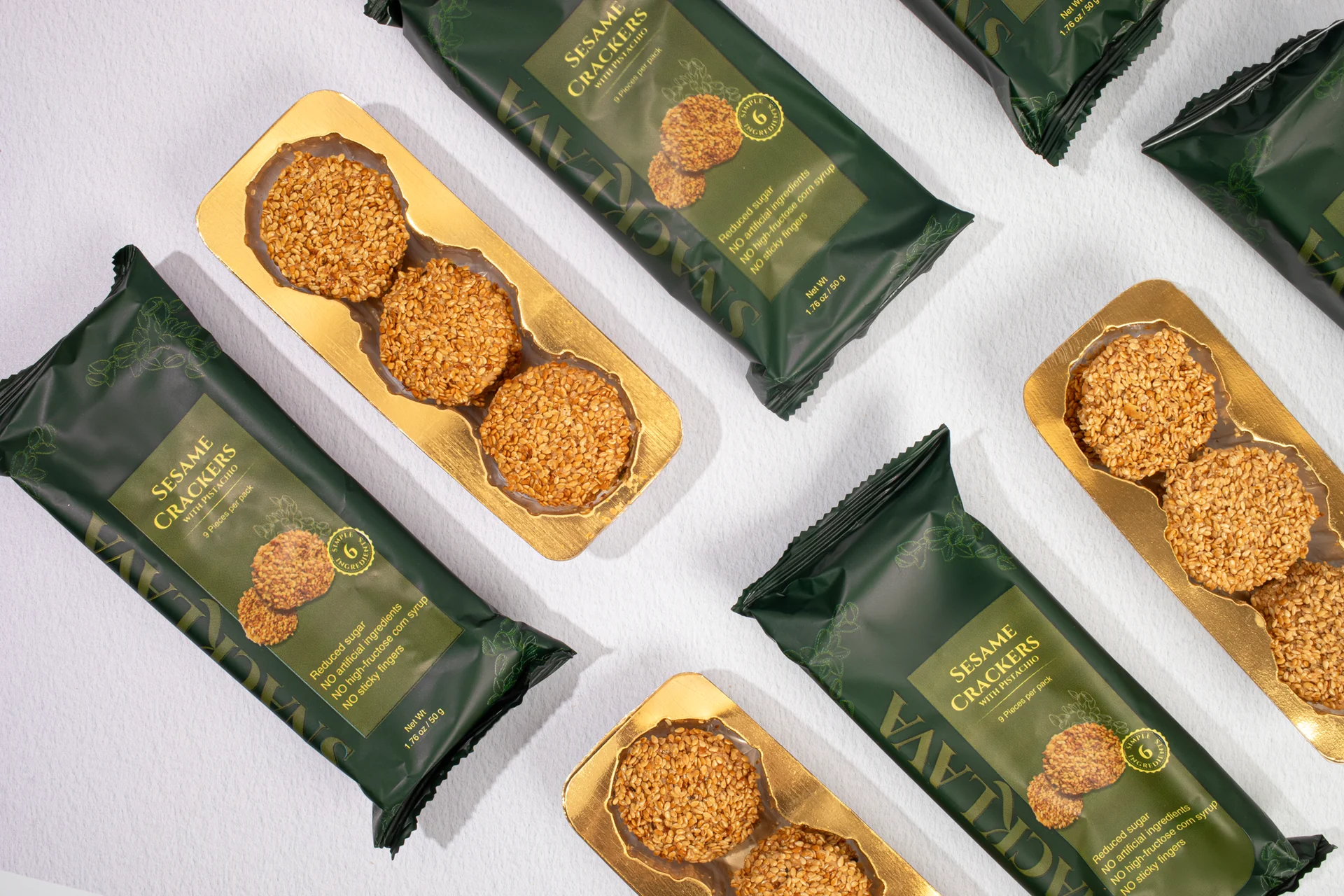 Sesame Crackers Pistachio - Snacklava®