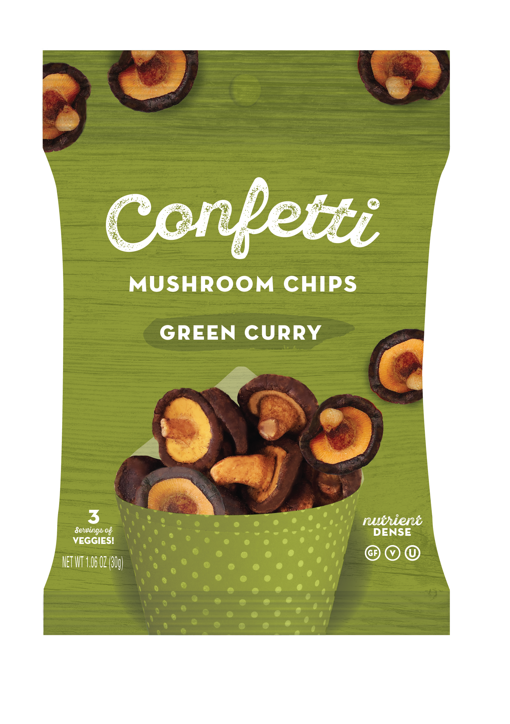 Mini Mushroom Chips, Green Curry