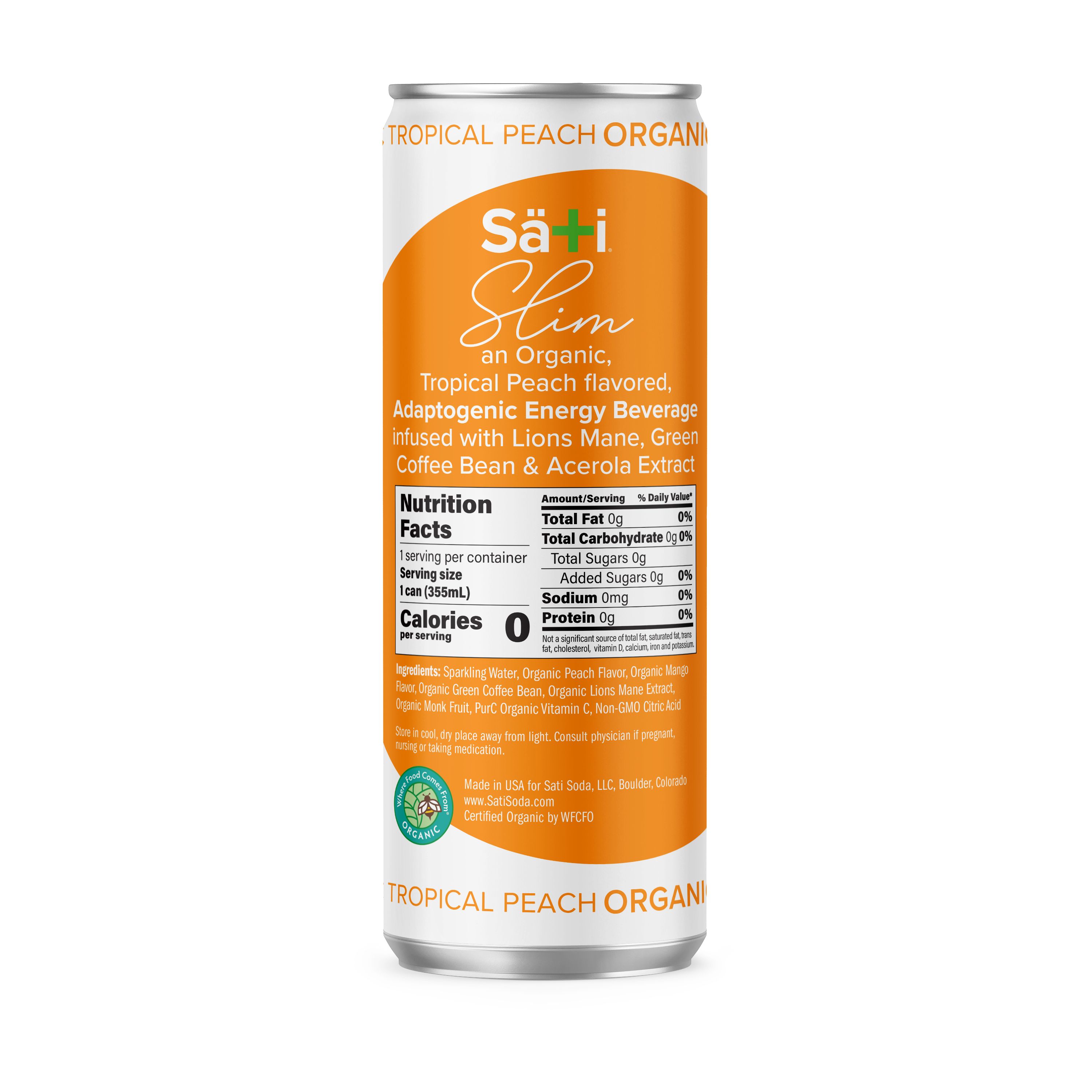 Sati Slim Organic TROPICAL PEACH Energy Drink view 2