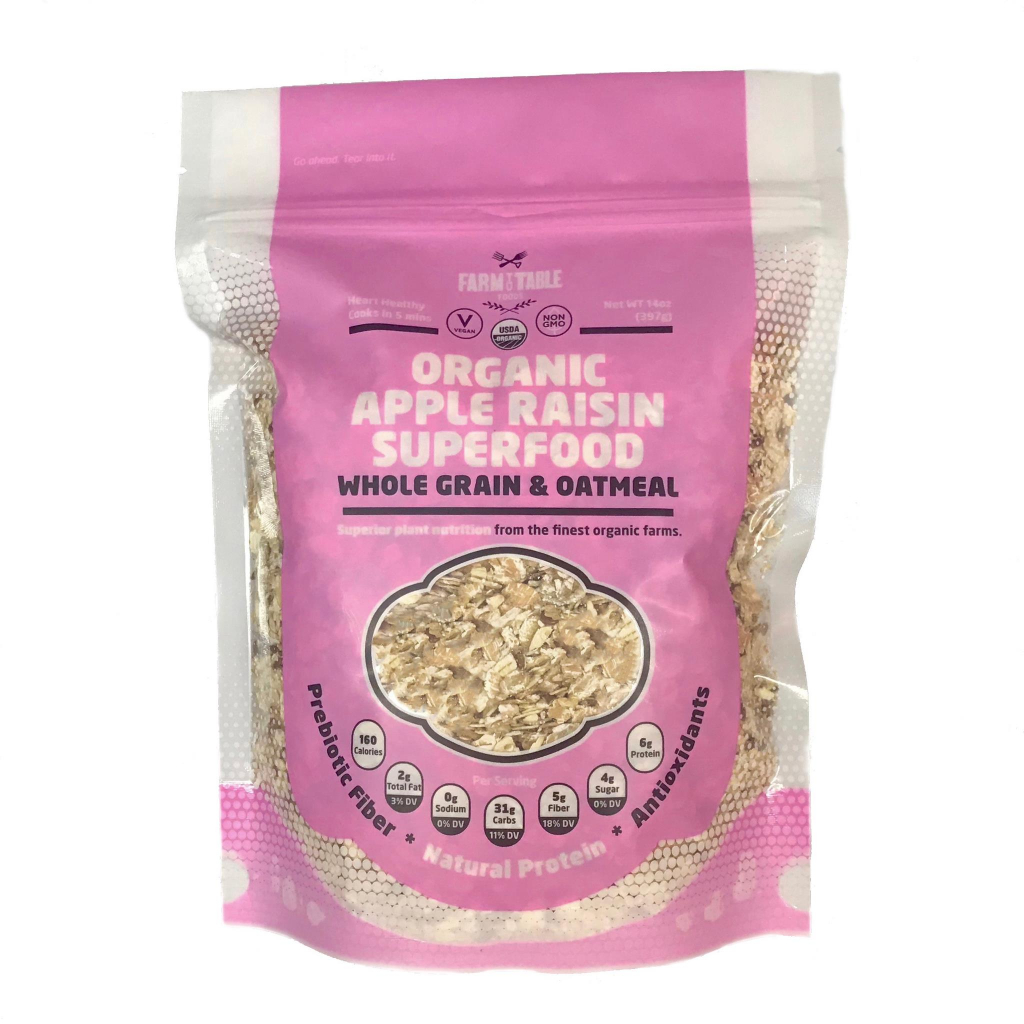 Organic Apple Raisin Oatmeal  -- 14 retail bags