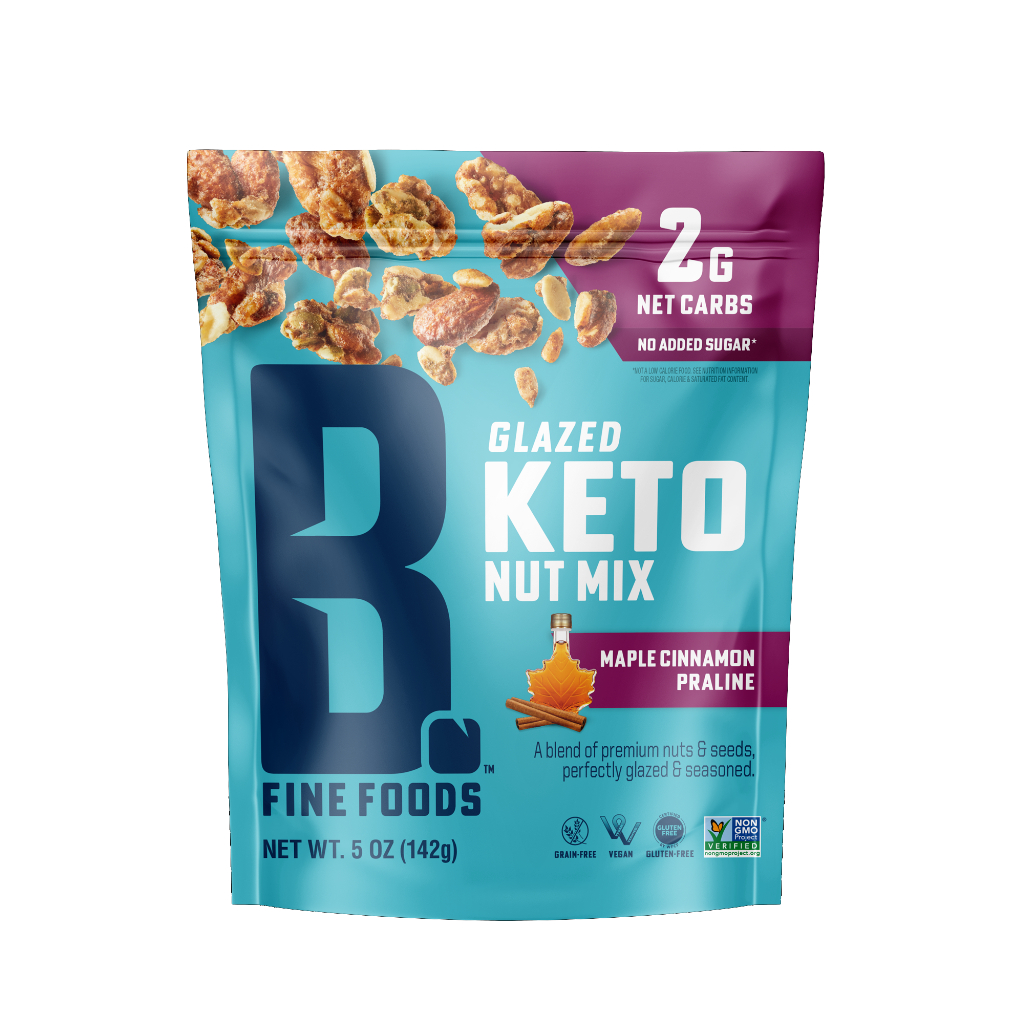 Maple Cinnamon Praline Glazed Keto Nut Mix
