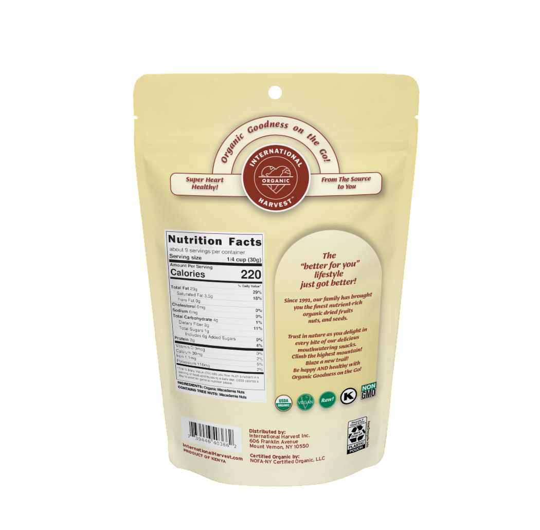 Organic Macadamia Nuts  Raw view 2