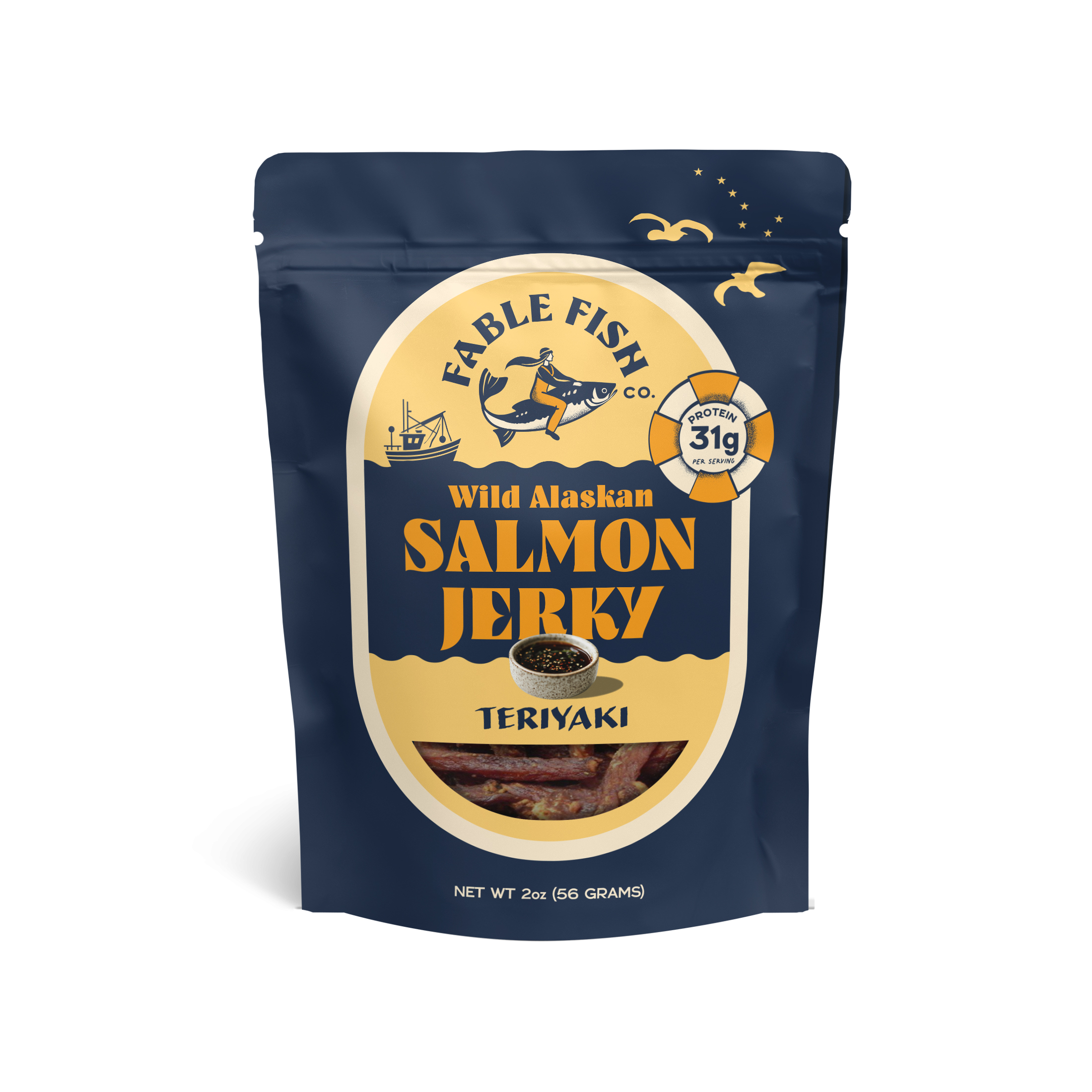 Wild Alaskan Teriyaki Sockeye Salmon Jerky