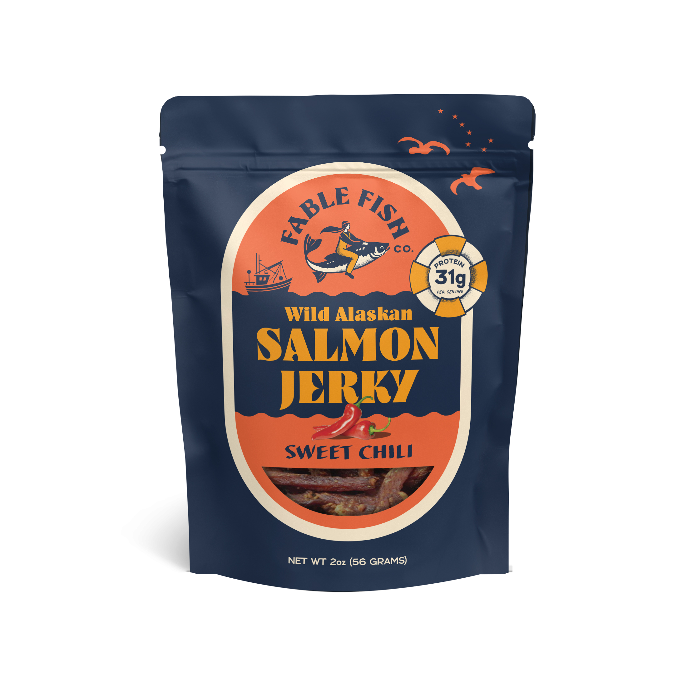 Wild Alaskan Sweet Chili Sockeye Salmon Jerky