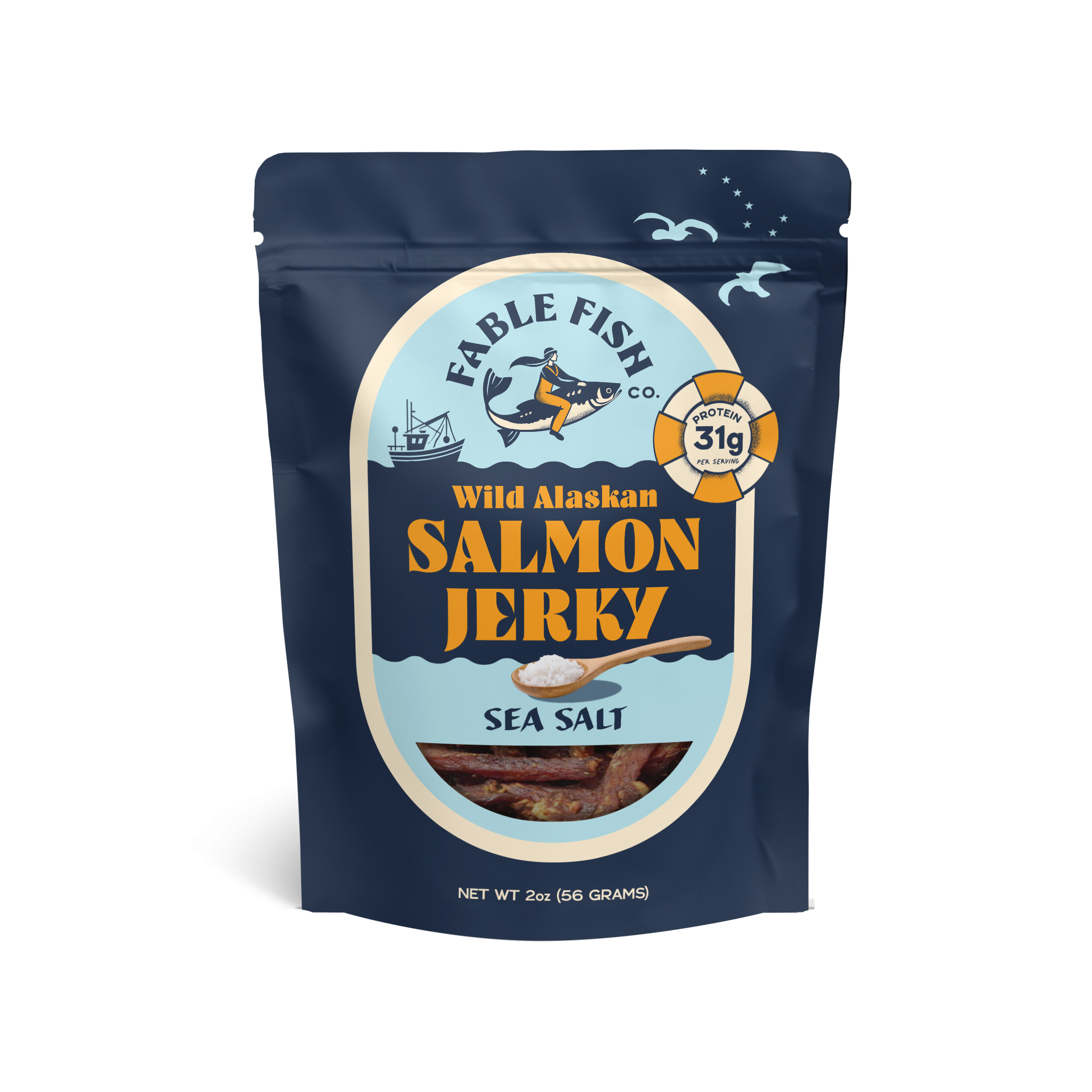 Wild Alaskan Sea Salt Sockeye Salmon Jerky