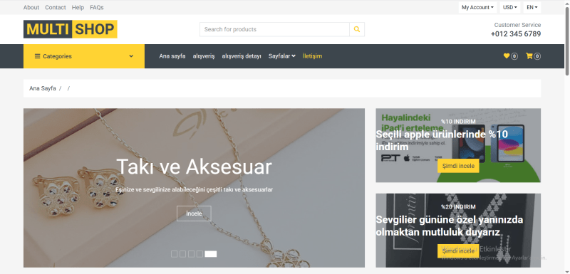 Microservice Tabanlı E-Ticaret Uygulaması (MultiShop)