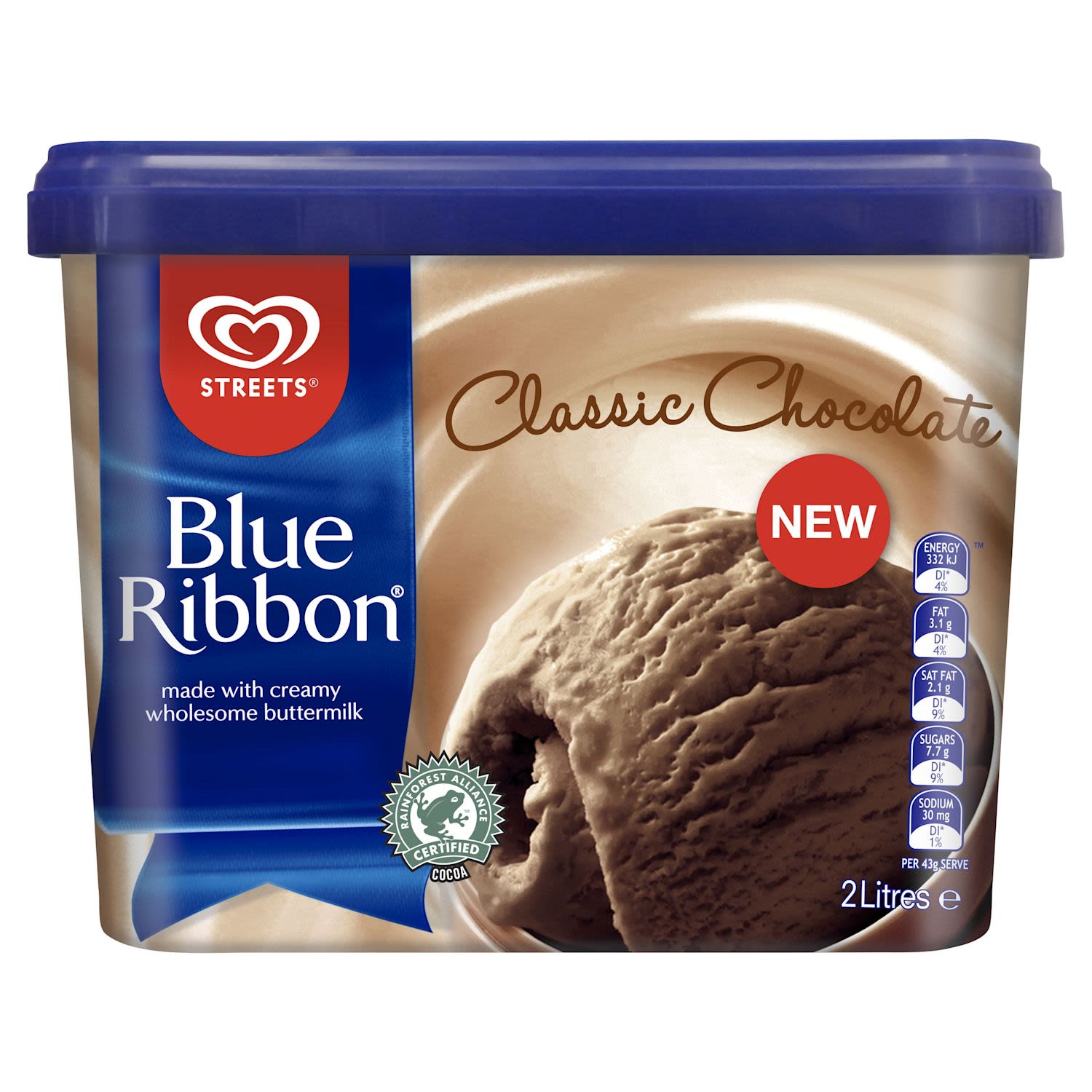Blue Ribbon Reduced Fat Ice Cream Classic Chocolate