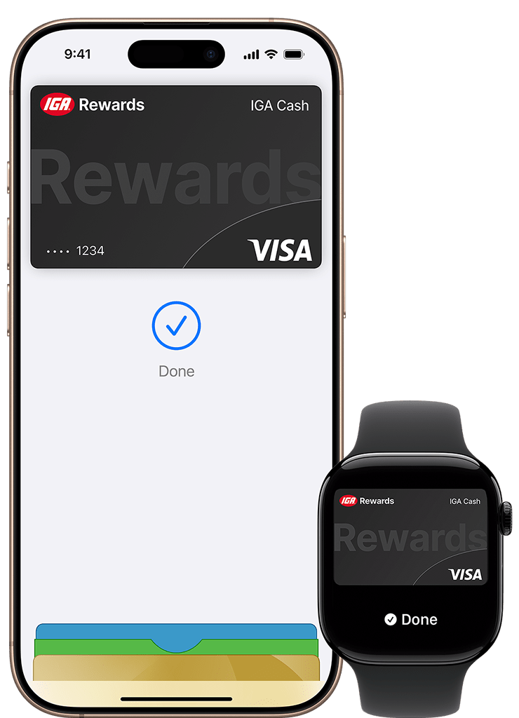 IGA Visa Card with iPhone and Apple Watch