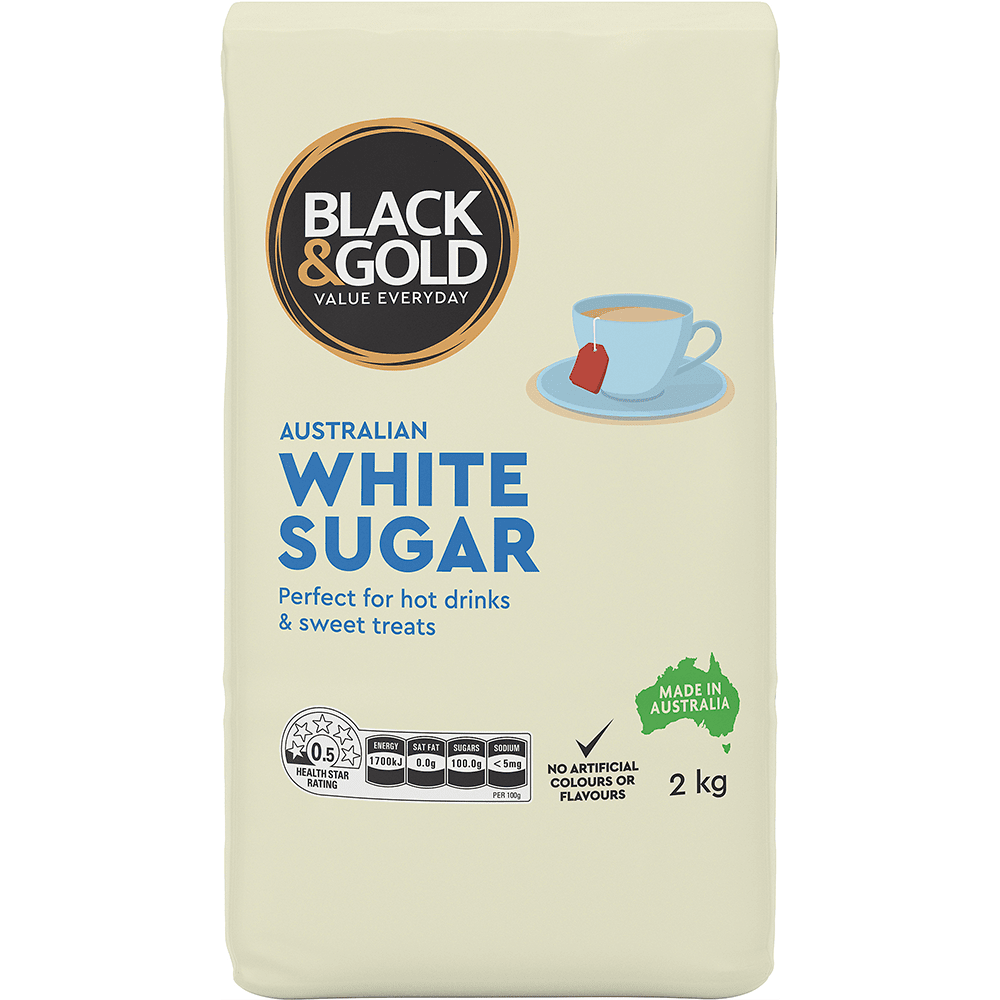 Black & Gold White Sugar 1kg/2kg