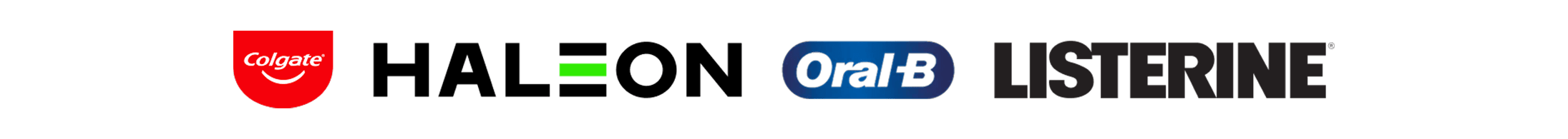 Colgate Haleon Oral-B Listerine logos