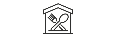 Cutlery in a house icon