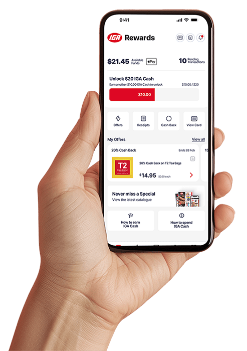 IGA Cash Back App Homescreen
