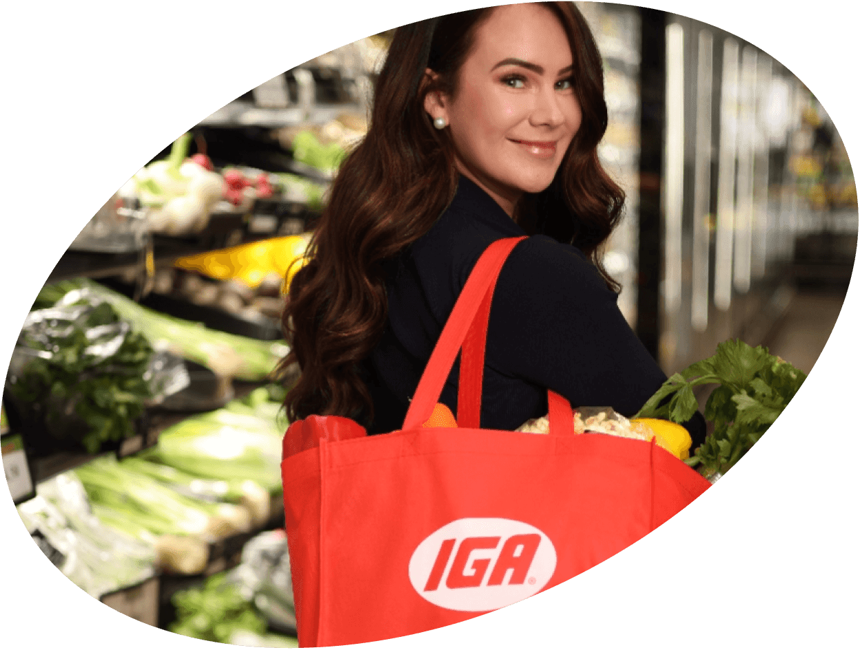 Lady with IGA Shopping bag