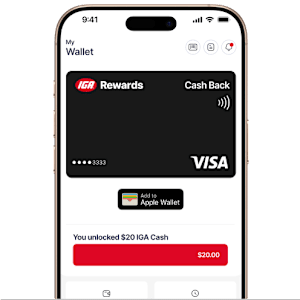 IGA Rewards App Cashback Visa card