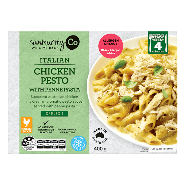 Community Co Italian Chicken Pesto with Penne Pasta 400g - IGA Review Crew
