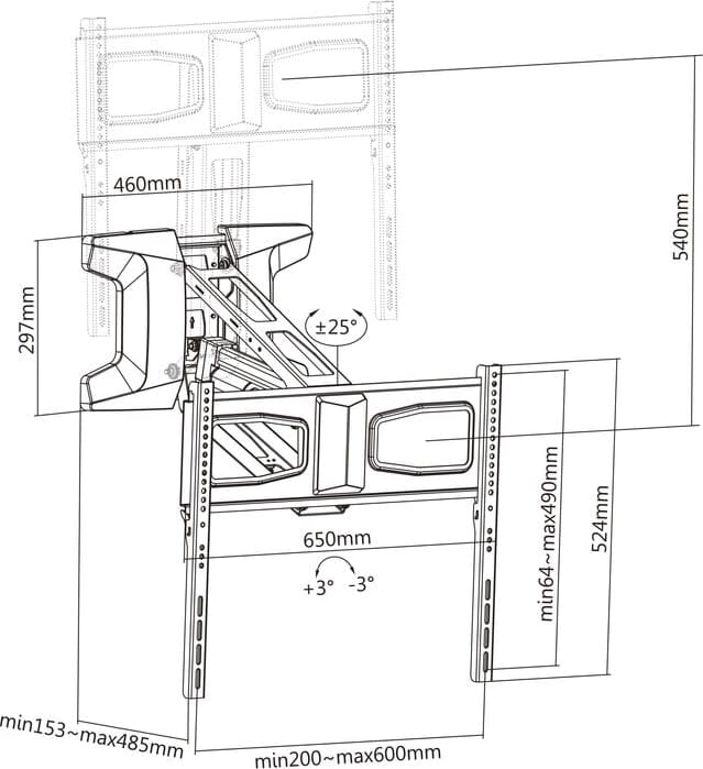 Multibrackets M Motorised Pull Down Full Motion Flexarm 37&Quot;-70&Quot; (Mb9615) - Image 3