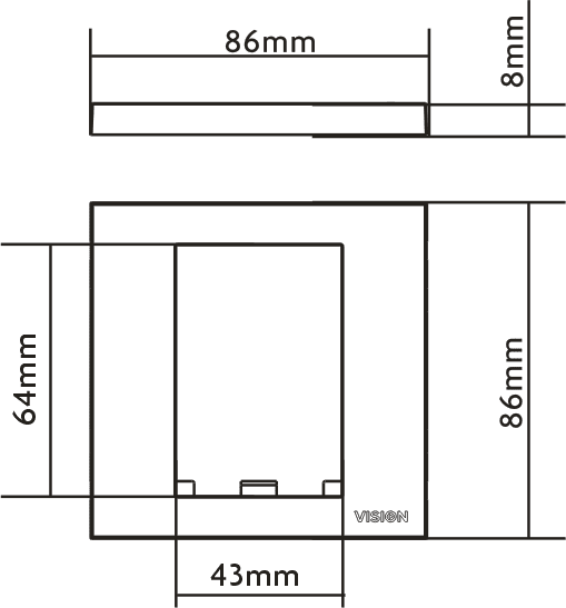 Vision - 1-Gang Surround (Tc3 Surr1G - 3446602) - Image 3