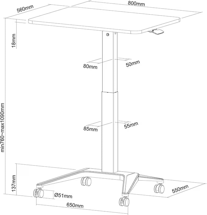 Multibrackets M Height Adjustable Workstation Basic - Image 3
