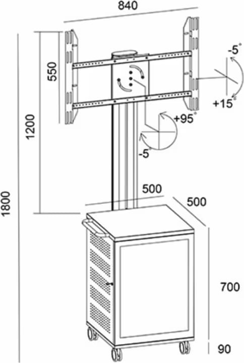 Multibrackets M Public Display Stand 180 Single Mediabox4 Black (Mb7761) - Image 6