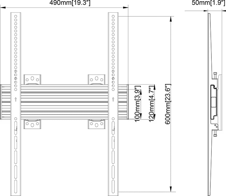 Multibrackets M Wallmount Pro Mbw1Up 400X600 Fixed Black (Mb6935) - Image 4