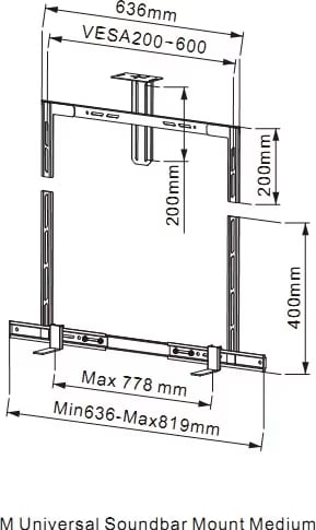 Multibrackets M Universal Soundbar Mount And Camera Holder Medium (Mb2876) - Image 6