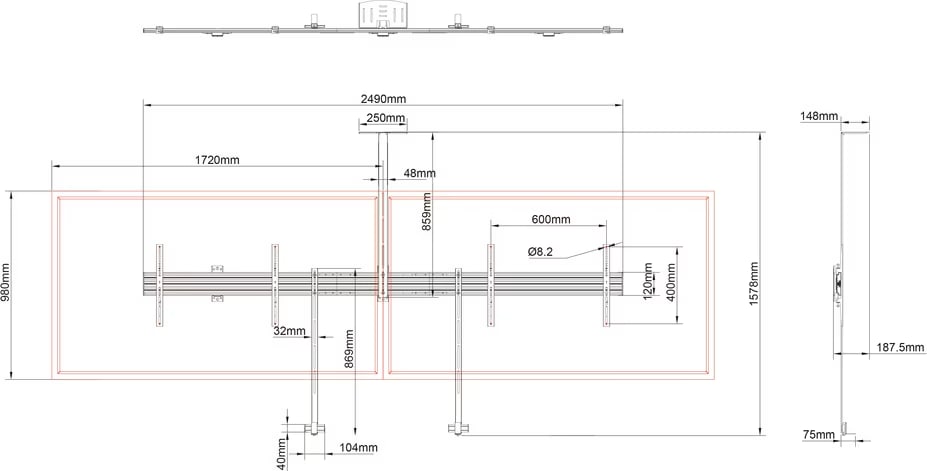 Multibrackets M Pro Series - Collaboration - Side By Side 75&Quot; (Mb8915) - Image 3