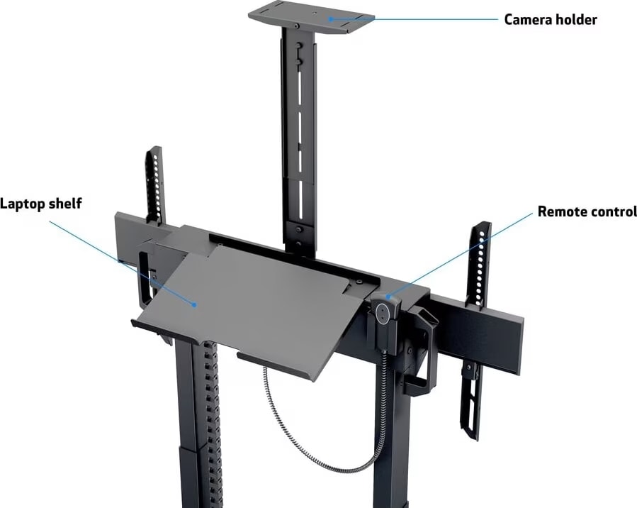 Multibrackets M Motorised Floorstand Incl Cabinet &Amp; Camerashelf 120Kg Black (Mb6775) - Image 5