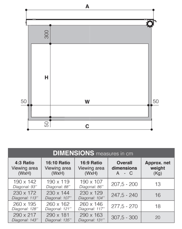 Screen International Eikon Electric Screen (16:10) 230X 144Cm - (Ecv230X144) - Image 2