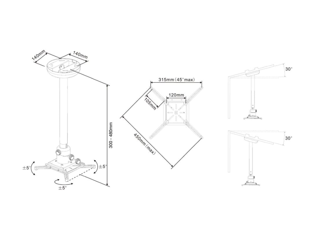 Multibrackets M Universal Projector Ceiling Mount 300-480 With Finetune (Mb3149) 3 Multibrackets M Universal Projector Ceiling Mount 300-480 With Finetune (Mb3149) - Image 3
