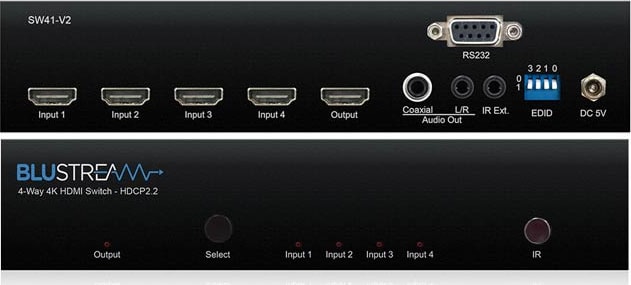 Blustream 4-Way 4K Hdmi Switch (Sw41Ab-V2) 1 Blustream 4-Way 4K Hdmi Switch (Sw41Ab-V2)