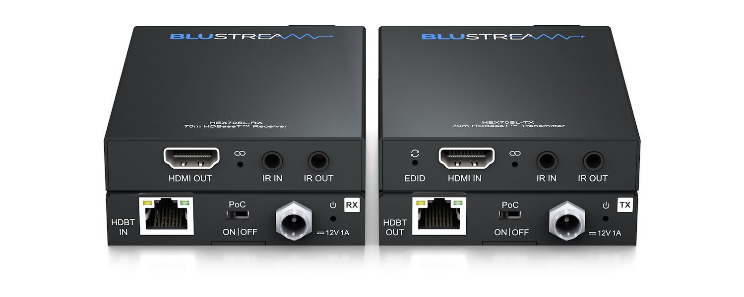 Blustream - Slimline HDBaseT Extender Set - 70m - 4K Up To 40m (HEX70SL ...