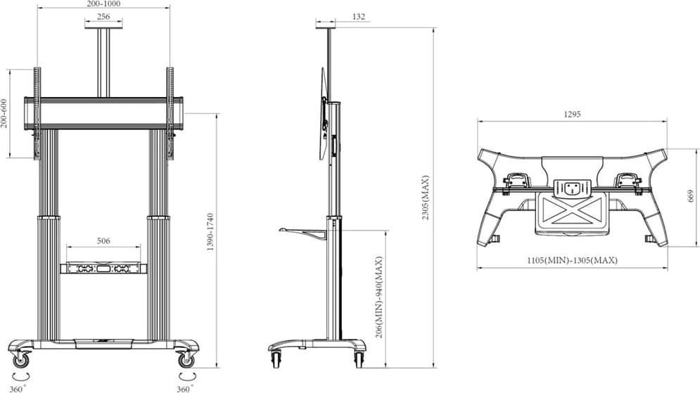 Multibrackets M Public Floorstand Dual Pillar 180 Hd (Mb6324) 4 Multibrackets M Public Floorstand Dual Pillar 180 Hd (Mb6324) - Image 4