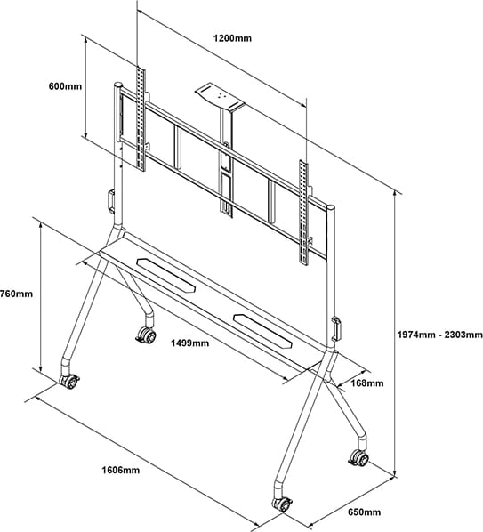 Multibrackets M Collaboration Floorstand 60”-100” (Mb4189) 5 Multibrackets M Collaboration Floorstand 60”-100” (Mb4189) - Image 5