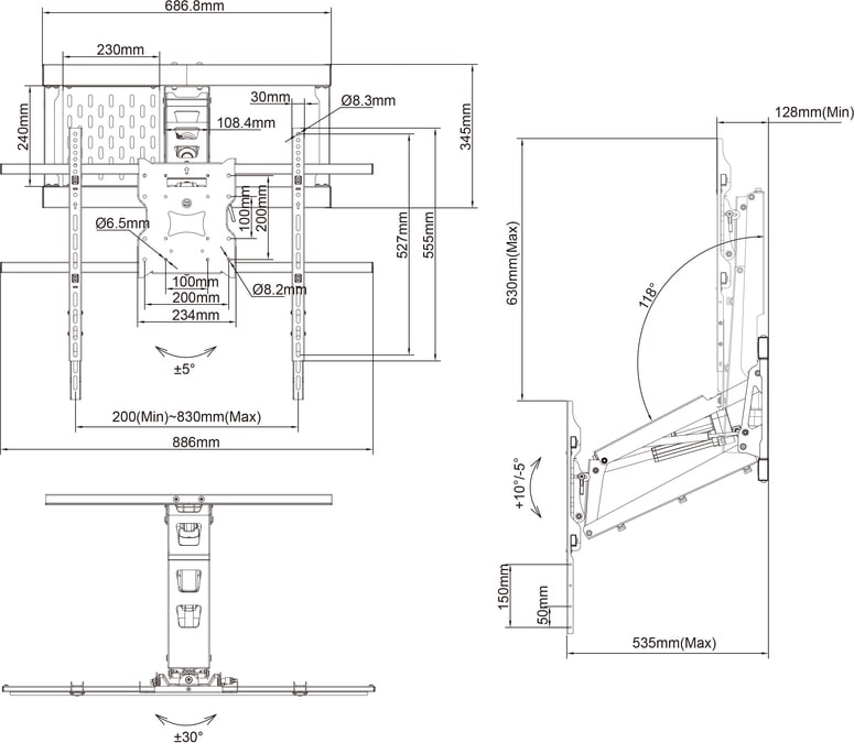 Multibrackets M Motorised Pull Down Full Motion Flexarm 42&Quot;-86&Quot; (Mb0495) 6 Multibrackets M Motorised Pull Down Full Motion Flexarm 42&Quot;-86&Quot; (Mb0495) - Image 6
