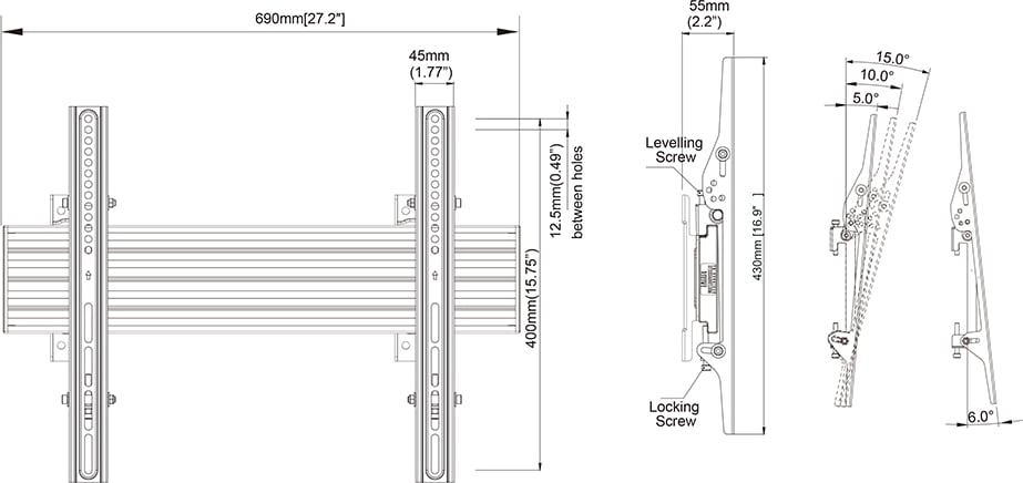 Multibrackets M Wallmount Pro Mbw1U Tilt Black (Mb4054) 3 Multibrackets M Wallmount Pro Mbw1U Tilt Black (Mb4054) - Image 3